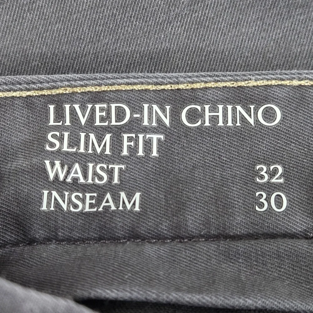 Banana Republic Men Pants 32X30 Gray Chino Lived-In Slim Fit